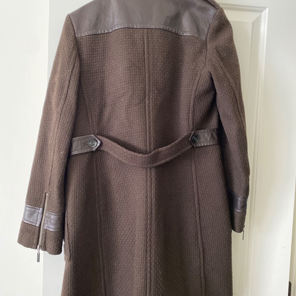 Cole Haan wool and leather trim coat - Picture 5 of 5